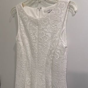 Stufio One White Floral Lace Dress Sleeveless Knee Length